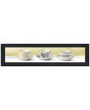 Stack of Tea CupsYellow Black Framed Print Kitchen Wall Art - Homeroots - Flyclothing LLC