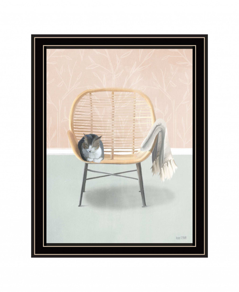 Happy Cat 1 Black Framed Print Wall Art - Homeroots - Flyclothing LLC
