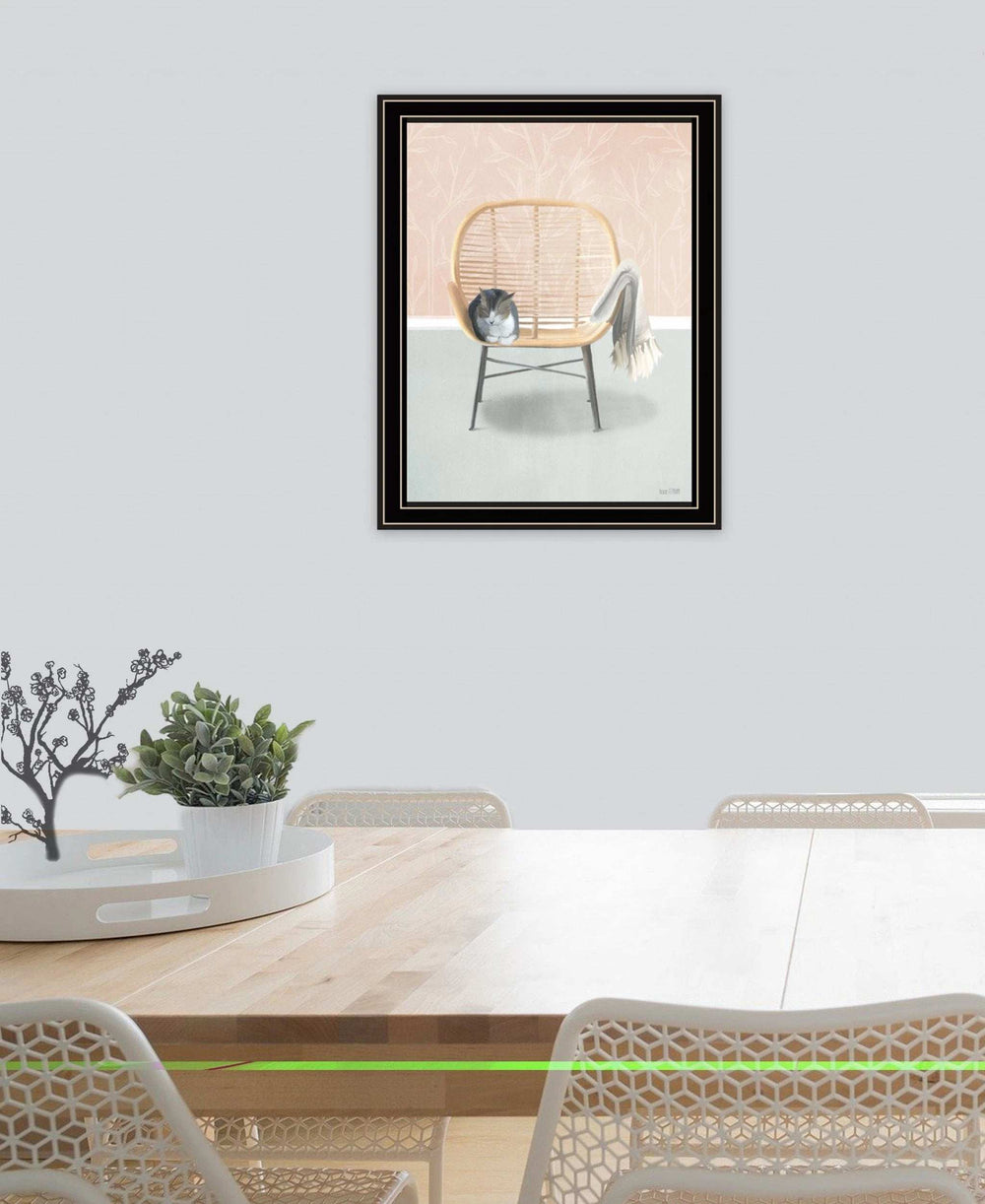 Happy Cat 1 Black Framed Print Wall Art - Homeroots - Flyclothing LLC