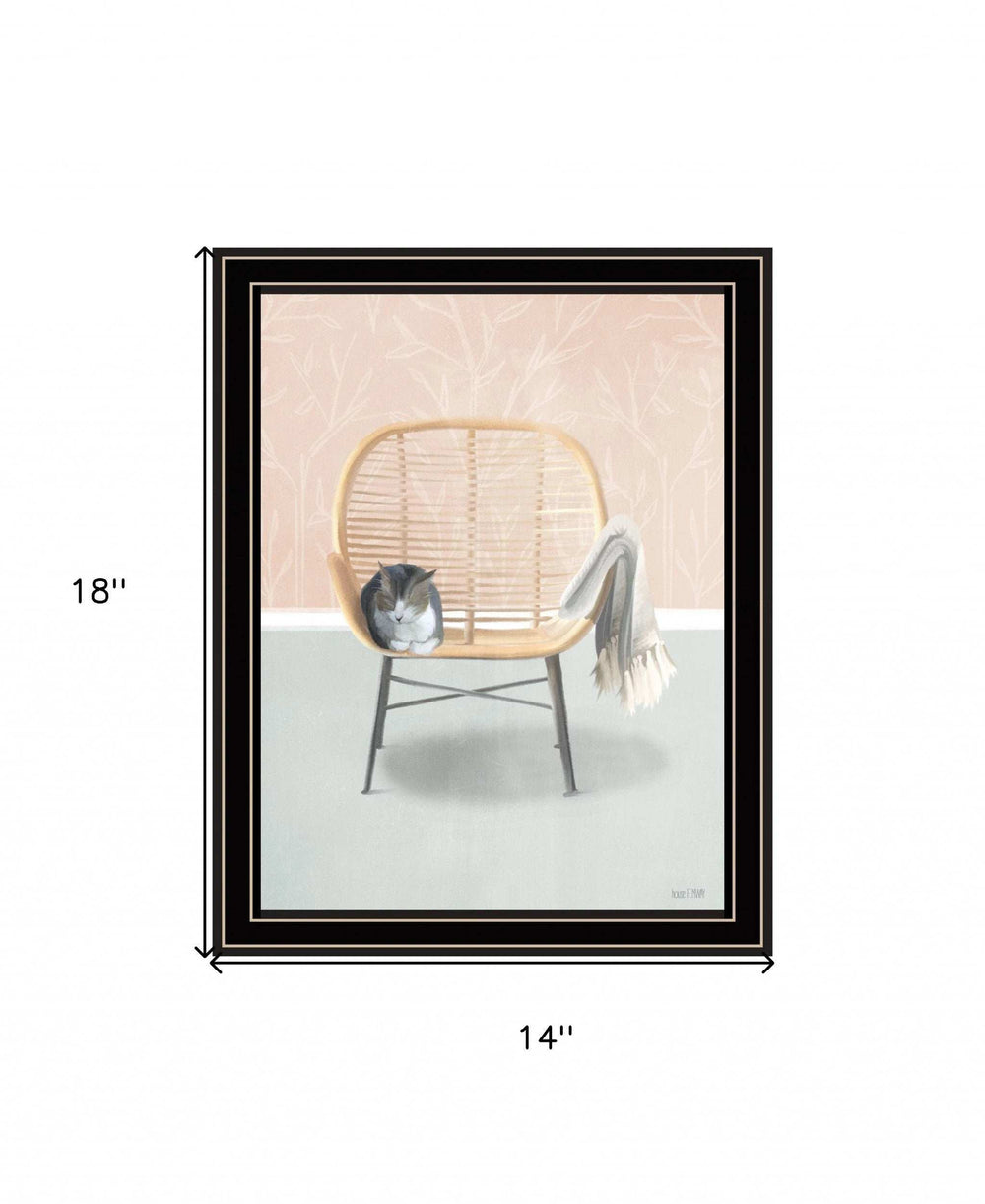 Happy Cat 1 Black Framed Print Wall Art - Homeroots - Flyclothing LLC