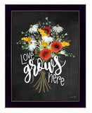 Love Grows Here 1 Black Framed Print Wall Art - Homeroots - Flyclothing LLC