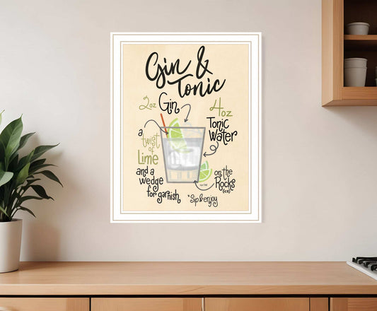 Gin and Tonic 2 White Framed Print Wall Art - Homeroots - Flyclothing LLC