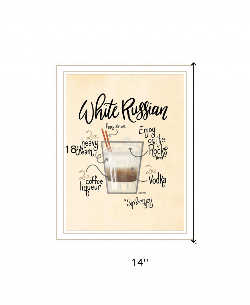 White Russian 2 White Framed Print Wall Art - Homeroots - Flyclothing LLC