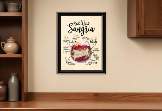 Red Wine Sangria 1 Black Framed Print Wall Art - Homeroots - Flyclothing LLC