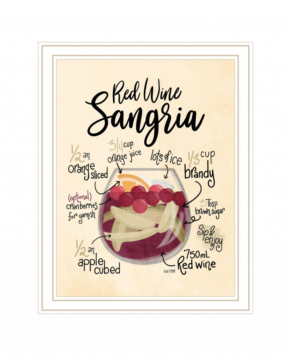 Red Wine Sangria 2 White Framed Print Wall Art - Homeroots - Flyclothing LLC