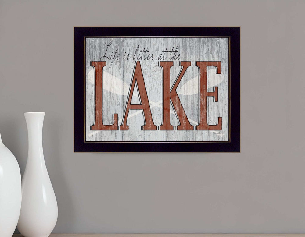 Life is Better at the Lake 3 Black Framed Print Wall Art - Homeroots - Flyclothing LLC
