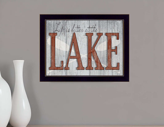 Life is Better at the Lake 3 Black Framed Print Wall Art - Homeroots - Flyclothing LLC