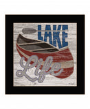 Lake Life Canoe 1 Black Framed Print Wall Art - Homeroots - Flyclothing LLC
