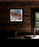 Lake Life Canoe 1 Black Framed Print Wall Art - Homeroots - Flyclothing LLC