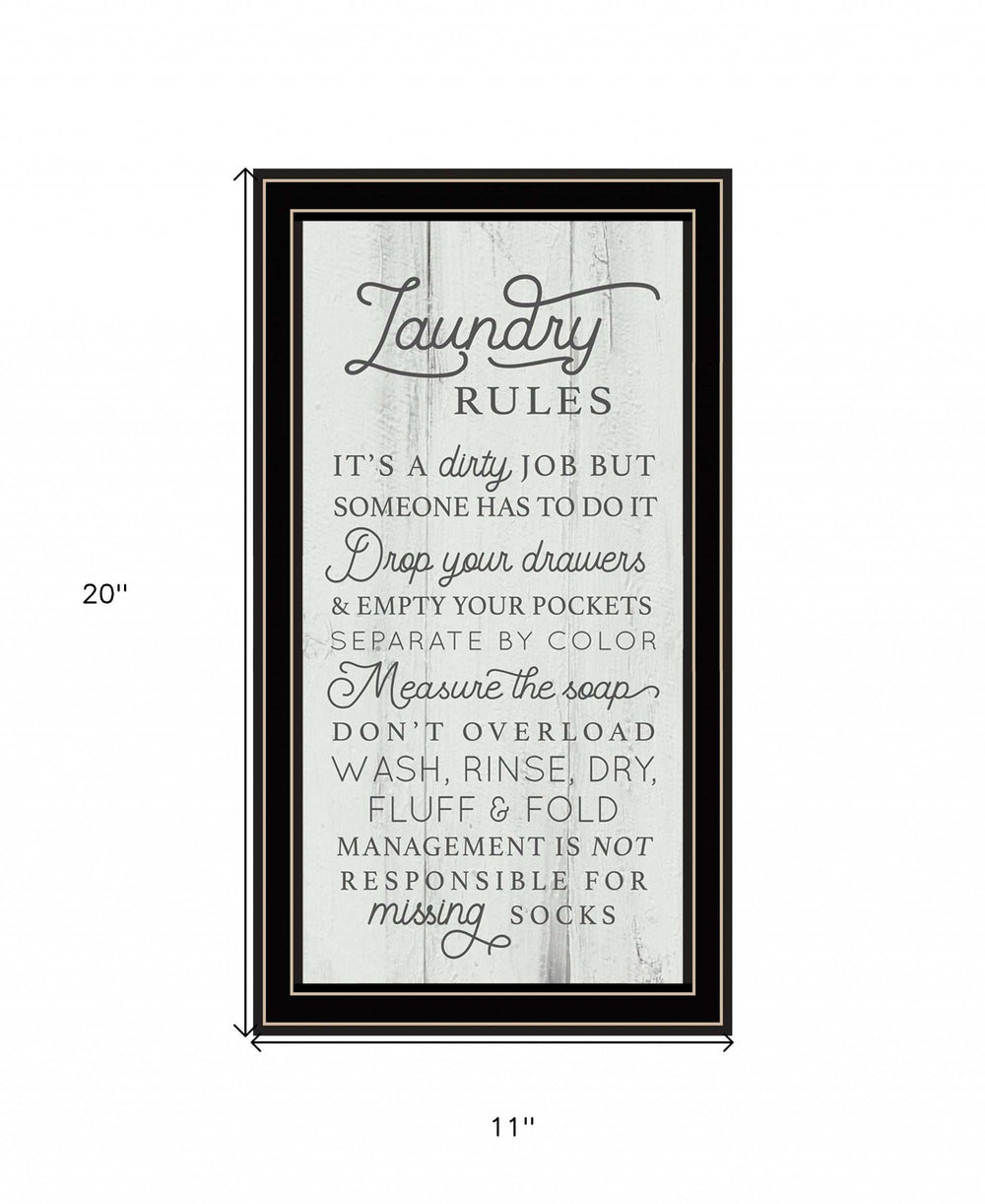 Laundry Rules 1 Black Framed Print Bathroom Wall Art - Homeroots - Flyclothing LLC