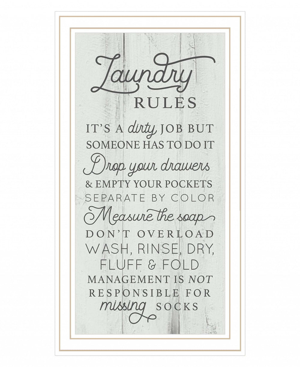 Laundry Rules 2 White Framed Print Bathroom Wall Art - Homeroots - Flyclothing LLC