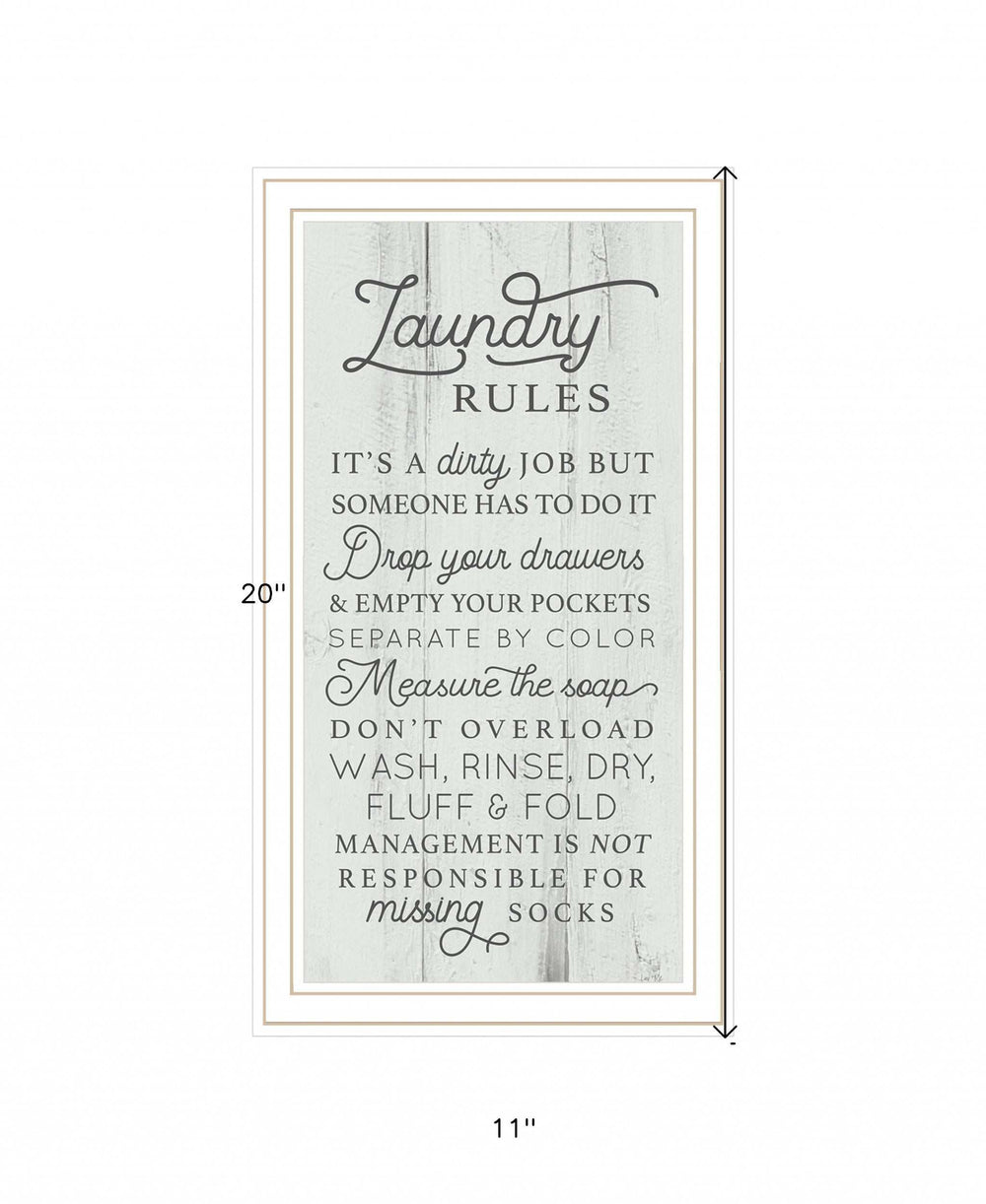 Laundry Rules 2 White Framed Print Bathroom Wall Art - Homeroots - Flyclothing LLC