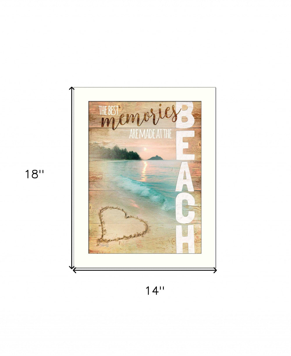 Beach Memories 3 White Framed Print Wall Art - Homeroots - Flyclothing LLC