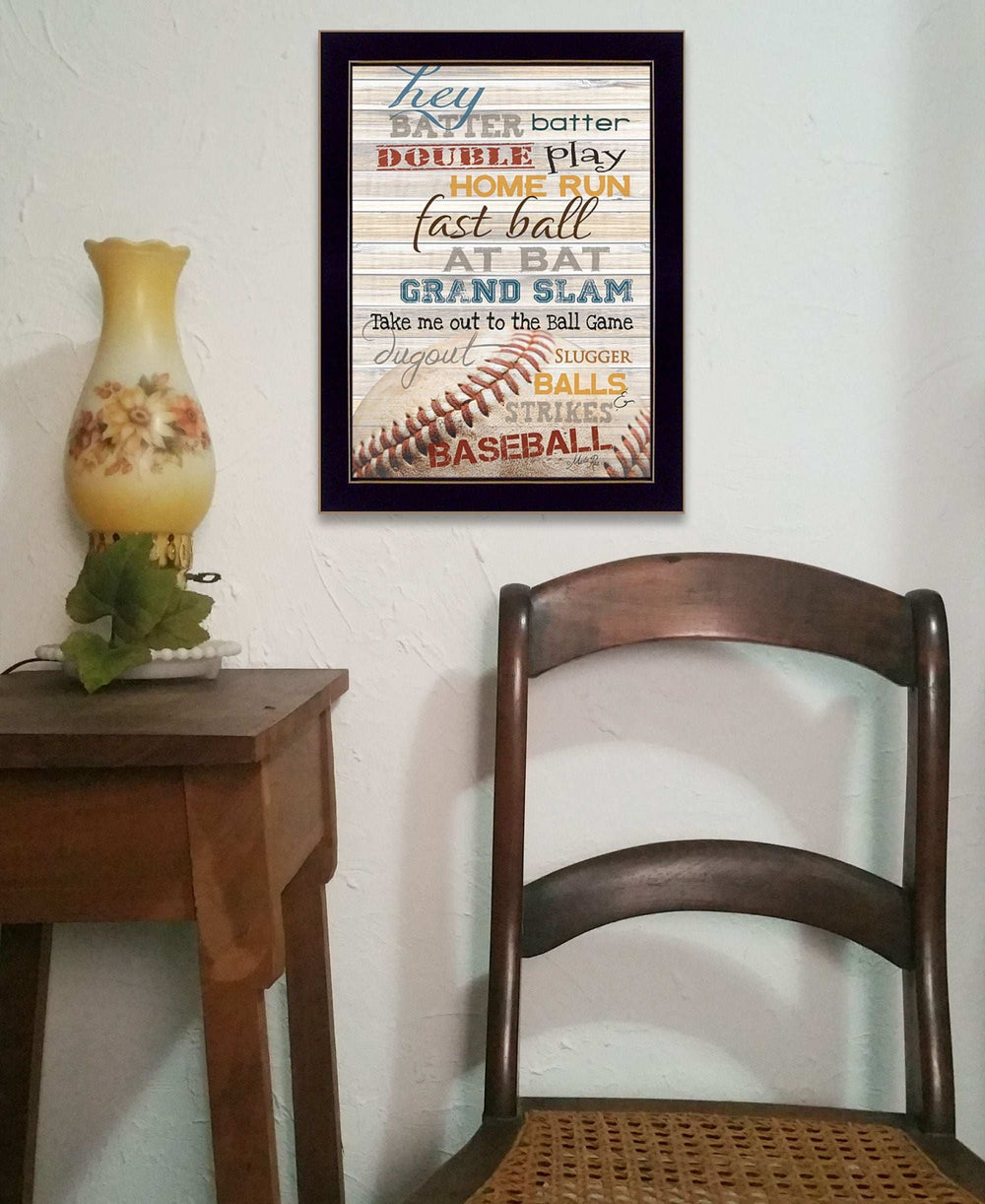 Hey Batter Batter 3 Black Framed Print Wall Art - Homeroots - Flyclothing LLC