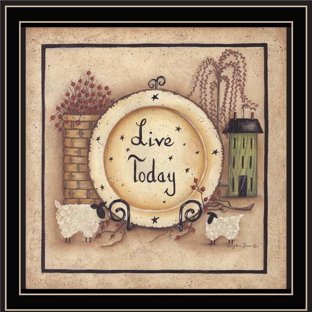 Live Today 2 Black Framed Print Wall Art - Homeroots - Flyclothing LLC