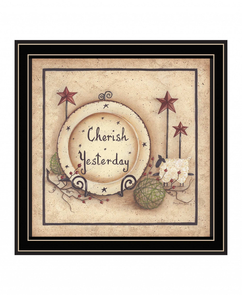 Cherish Yesterday 2 Black Framed Print Wall Art - Homeroots - Flyclothing LLC