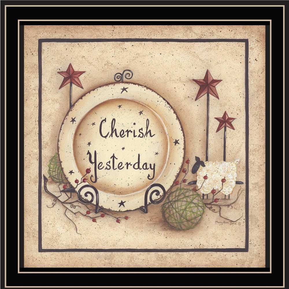 Cherish Yesterday 2 Black Framed Print Wall Art - Homeroots - Flyclothing LLC
