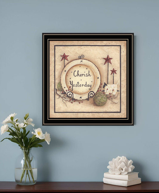 Cherish Yesterday 2 Black Framed Print Wall Art - Homeroots - Flyclothing LLC