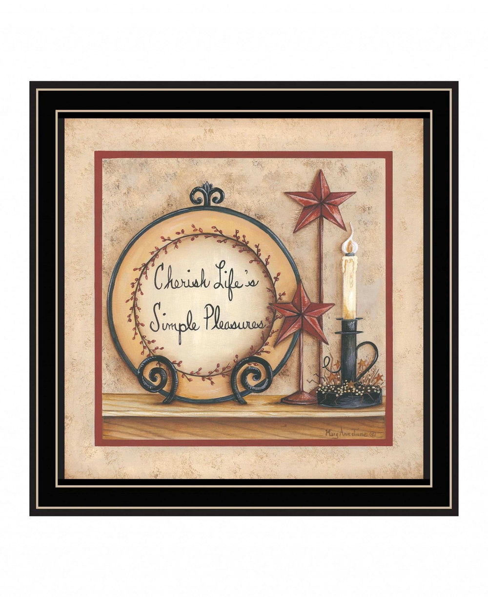 Simple Pleasures 3 Black Framed Print Wall Art - Homeroots - Flyclothing LLC