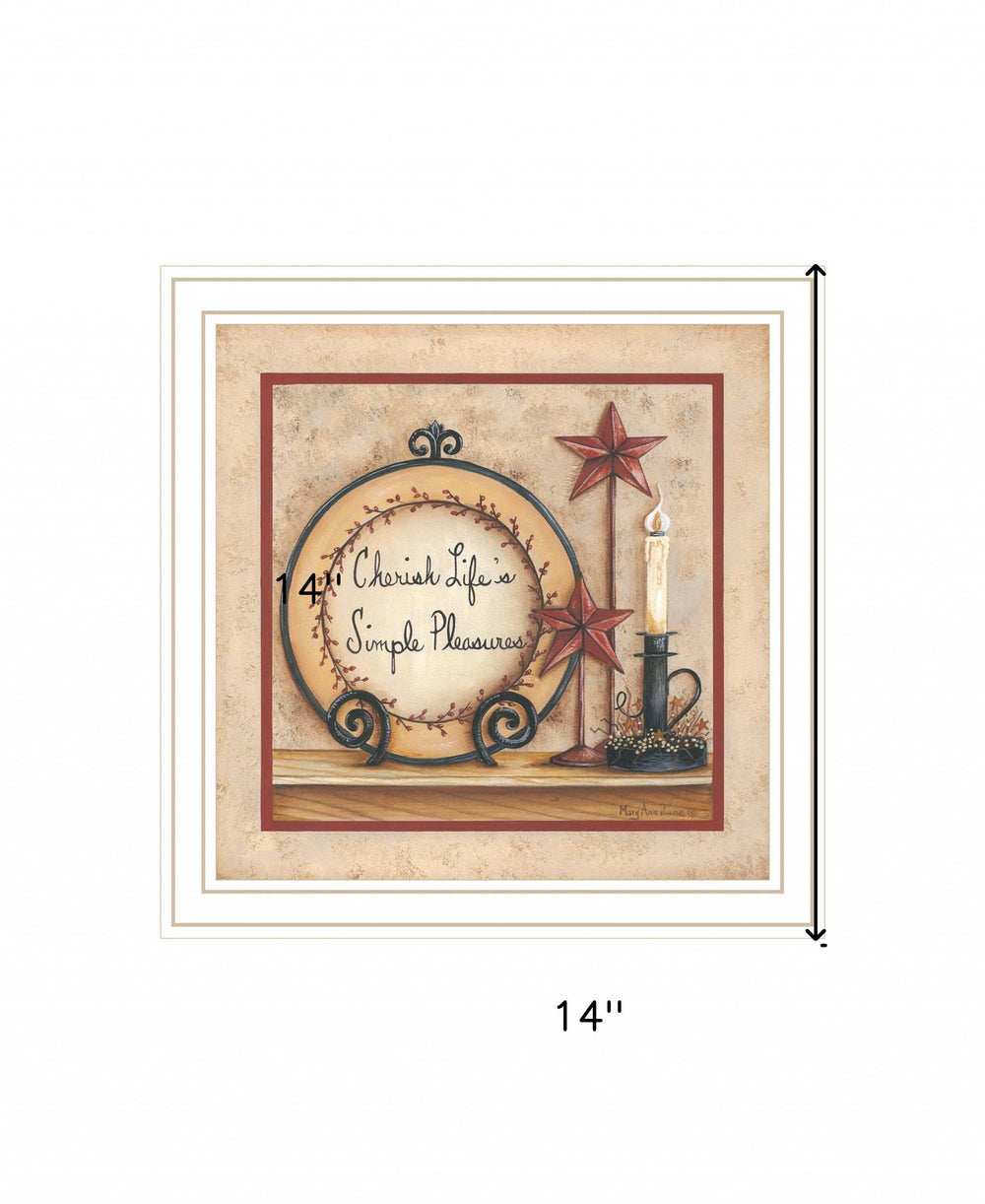 Simple Pleasures 4 White Framed Print Wall Art - Homeroots - Flyclothing LLC