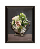 Vintage Floral Tea Pot 2 Black Framed Print Kitchen Wall Art - Homeroots - Flyclothing LLC