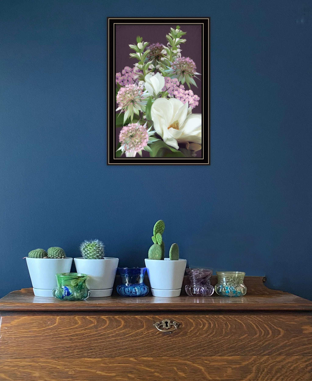 Wild For Plum Bouquet 2 Black Framed Print Wall Art - Homeroots - Flyclothing LLC