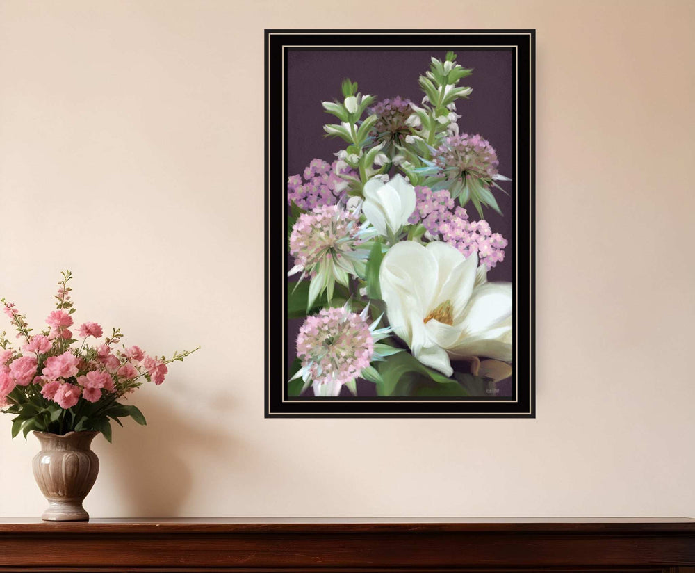 Wild For Plum Bouquet 2 Black Framed Print Wall Art - Homeroots - Flyclothing LLC