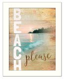 Beach Please 3 White Framed Print Wall Art - Homeroots - Flyclothing LLC