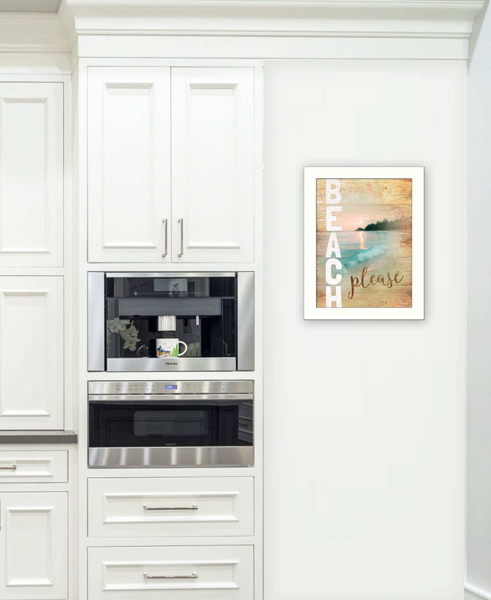 Beach Please 3 White Framed Print Wall Art - Homeroots - Flyclothing LLC