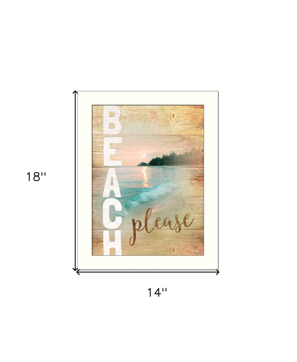 Beach Please 3 White Framed Print Wall Art - Homeroots - Flyclothing LLC