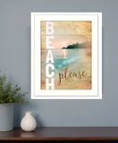 Beach Please 3 White Framed Print Wall Art - Homeroots - Flyclothing LLC