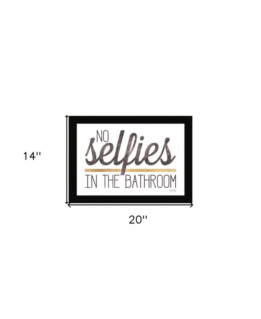 No Selfies in the Bathroom 4 Black Framed Print Bathroom Wall Art - Homeroots - Flyclothing LLC