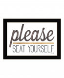 Please Seat Yourself 1 Black Framed Print Wall Art - Homeroots - Flyclothing LLC
