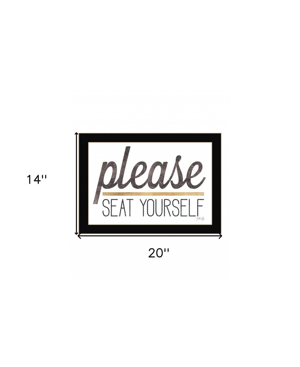 Please Seat Yourself 1 Black Framed Print Wall Art - Homeroots - Flyclothing LLC
