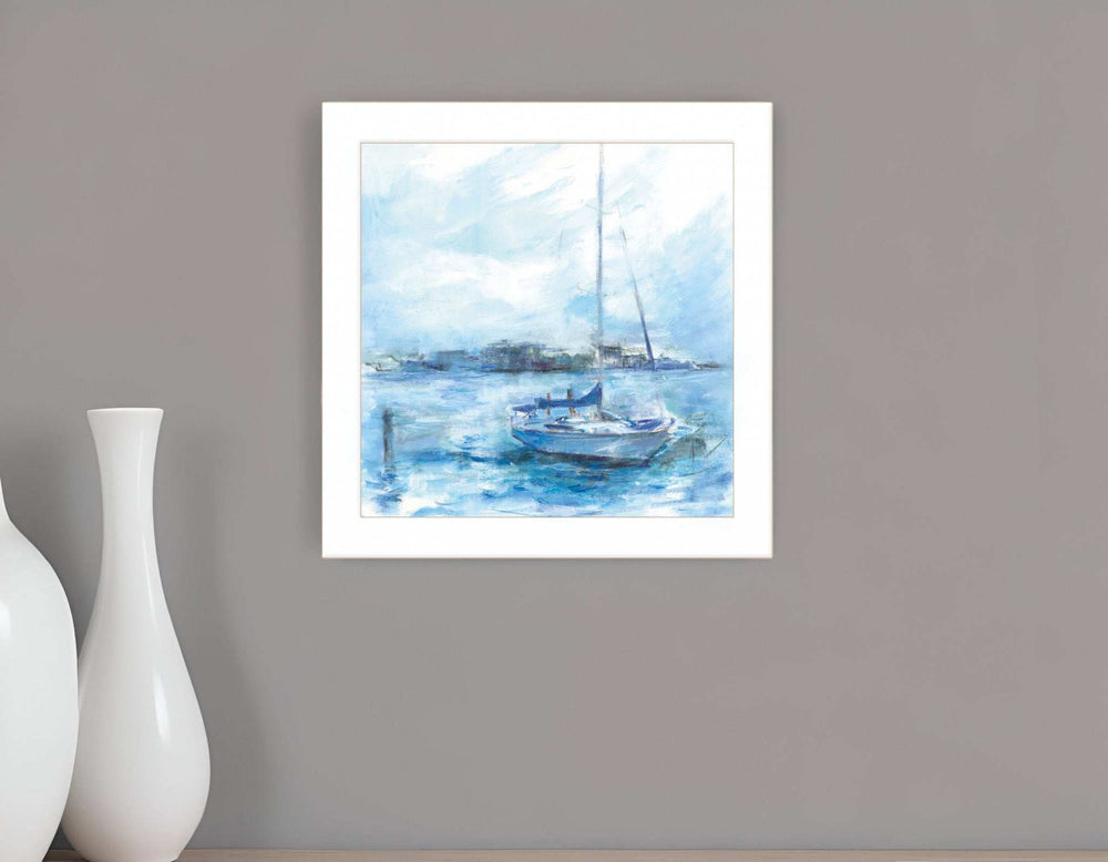 Serenity Sloop 1 White Framed Print Wall Art - Homeroots - Flyclothing LLC