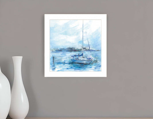Serenity Sloop 1 White Framed Print Wall Art - Homeroots - Flyclothing LLC