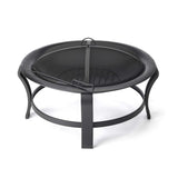 Black Steel Round Wood Burning Fire Pit - Homeroots - Flyclothing LLC
