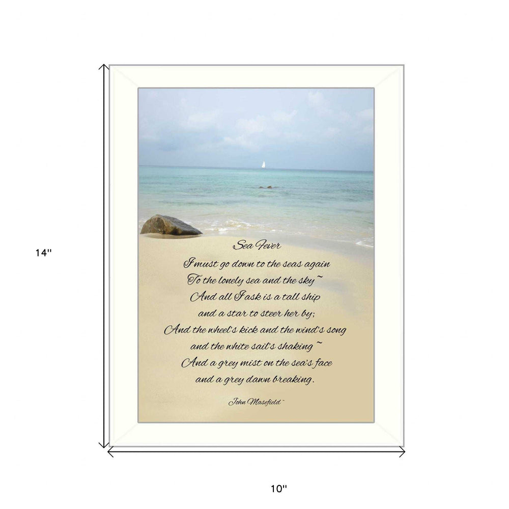 Sea Fever White Framed Print Wall Art - Homeroots - Flyclothing LLC