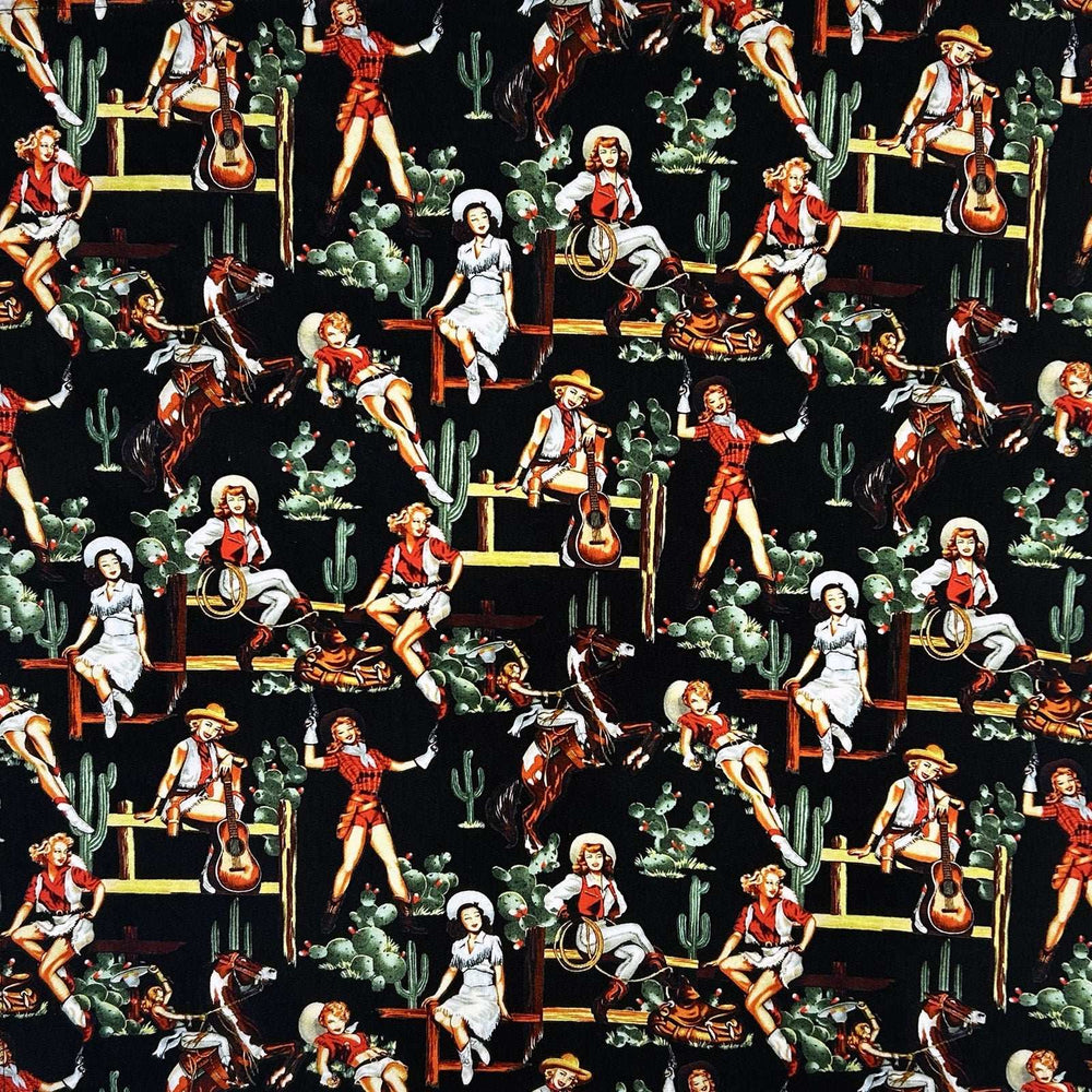 Rockmount Ranch Ware Vintage Cowgirl Western Cotton Bandana in Black - Rockmount Clothing - Flyclothing LLC