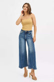 RISEN High Rise Crop Wide Leg Jeans with Step Hem - Trendsi - Flyclothing LLC