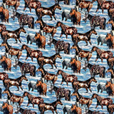 Rockmount Ranch Ware Horses in Water Western Cotton Bandana in Blue - Rockmount Clothing - Flyclothing LLC