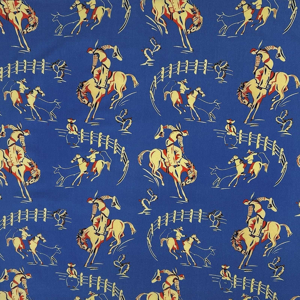 Rockmount Ranch Ware Vintage Rockmount Bronc Western Cotton Bandana in Blue - Rockmount Clothing - Flyclothing LLC