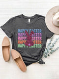 HAPPY EASTER Round Neck Short Sleeve T-Shirt - Trendsi - Flyclothing LLC