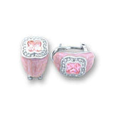 41804 - High-Polished 925 Sterling Silver Earrings with AAA Grade CZ in Rose - Alamode - Flyclothing LLC