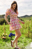 Davi & Dani Fruits Printed Smocking Mini Dress - Trendsi - Flyclothing LLC