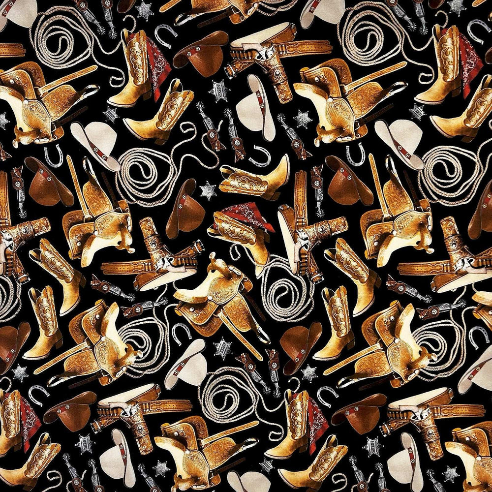 Rockmount Ranch Ware Saddles Western Cotton Bandana in Black - Rockmount Clothing - Flyclothing LLC