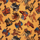 Rockmount Ranch Ware Saddles Western Cotton Bandana in Tan - Rockmount Clothing - Flyclothing LLC