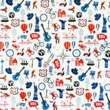 Rockmount Ranch Ware Route 66 Vintage Western Cotton Bandana in White - Rockmount Clothing - Flyclothing LLC