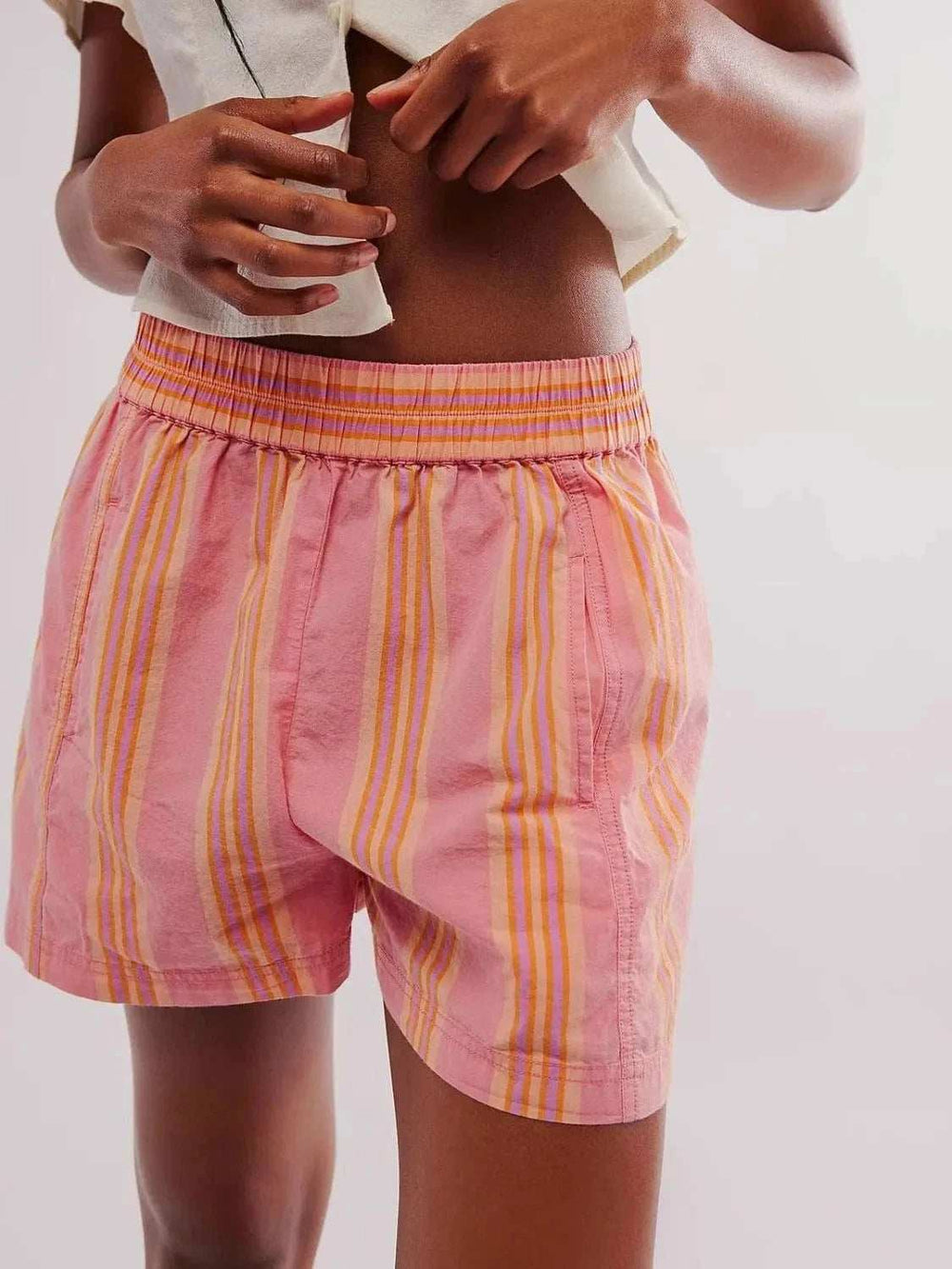 Elastic Waist Shorts - Trendsi - Flyclothing LLC