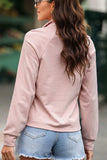 Textured Quarter Zip Long Sleeve Sweatshirt - Trendsi - Flyclothing LLC